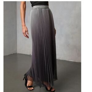 VICI Collection Black/grey Glitter Ombre Maxi Skirt Size XL